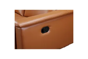 3-sitssoffa Lund Cognac, PU, Manuell vilstol - Cognac, PU, Manuell vilstol - Möbler - Soffa - Biosoffa & reclinersoffa