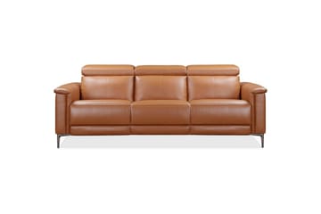 3-sitssoffa Lund Cognac, PU, Elektrisk vilstol - Cognac, PU, Elektrisk vilstol - Möbler - Soffa - Biosoffa & reclinersoffa