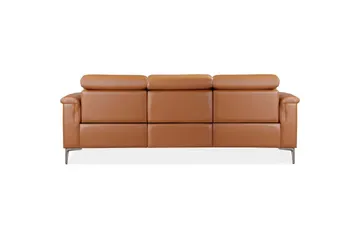 3-sitssoffa Lund Cognac, PU, Manuell vilstol - Cognac, PU, Manuell vilstol - Möbler - Soffa - Biosoffa & reclinersoffa