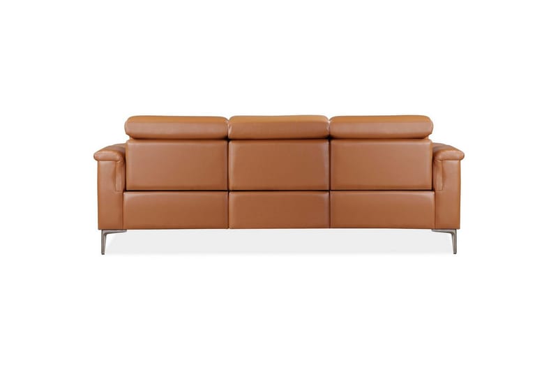 3-sitssoffa Lund Cognac, PU, Manuell vilstol - Cognac, PU, Manuell vilstol - Möbler - Soffa - Biosoffa & reclinersoffa
