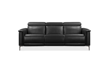 3-sitssoffa Lund Grå, Läder/PU, Elektrisk vilstol - Grå, Läder/PU, Elektrisk vilstol - Möbler - Soffa - Biosoffa & reclinersoffa