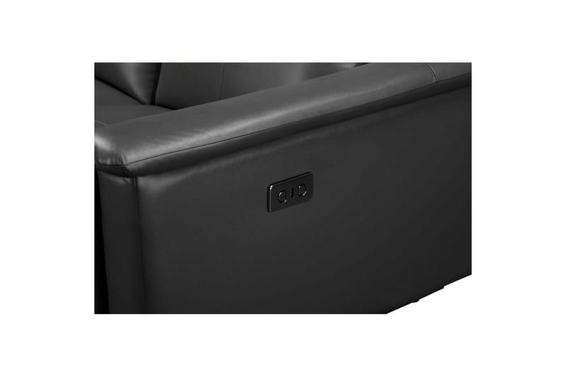3-sitssoffa Lund Grå, Läder/PU, Elektrisk vilstol - Grå, Läder/PU, Elektrisk vilstol - Möbler - Soffa - Biosoffa & reclinersoffa
