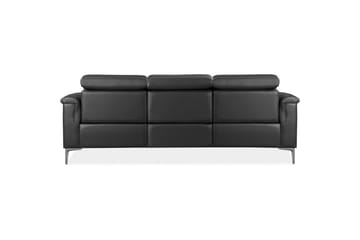 3-sitssoffa Lund Grå, Läder/PU, Manuell vilstol - Grå, Läder/PU, Manuell vilstol - Möbler - Soffa - Biosoffa & reclinersoffa