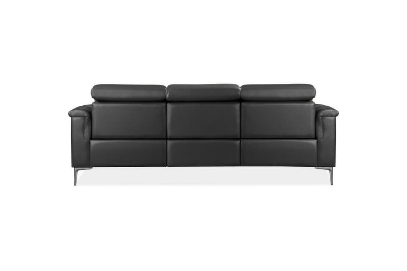 3-sitssoffa Lund Grå, Läder/PU, Manuell vilstol - Grå, Läder/PU, Manuell vilstol - Möbler - Soffa - Biosoffa & reclinersoffa