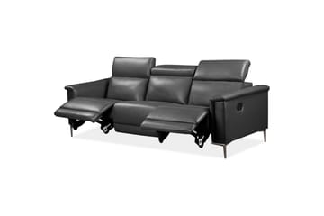 3-sitssoffa Lund Grå, PU, Manuell vilstol - Grå, PU, Manuell vilstol - Möbler - Soffa - Biosoffa & reclinersoffa