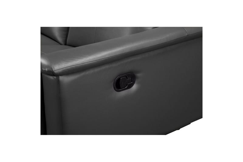 3-sitssoffa Lund Grå, PU, Manuell vilstol - Grå, PU, Manuell vilstol - Möbler - Soffa - Biosoffa & reclinersoffa