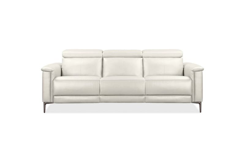 3-sitssoffa Lund Kräm, Läder/PU, Elektrisk vilstol - Kräm, Läder/PU, Elektrisk vilstol - Möbler - Soffa - Biosoffa & reclinersoffa