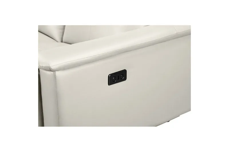 3-sitssoffa Lund Kräm, Läder/PU, Elektrisk vilstol - Kräm, Läder/PU, Elektrisk vilstol - Möbler - Soffa - Biosoffa & reclinersoffa