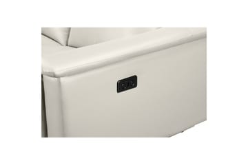 3-sitssoffa Lund Kräm, Läder/PU, Elektrisk vilstol - Kräm, Läder/PU, Elektrisk vilstol - Möbler - Soffa - Biosoffa & reclinersoffa