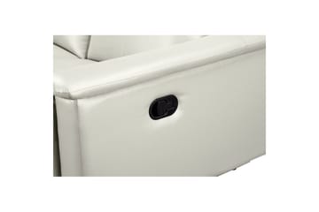 3-sitssoffa Lund Kräm, PU, Manuell vilstol - Kräm, PU, Manuell vilstol - Möbler - Soffa - Biosoffa & reclinersoffa