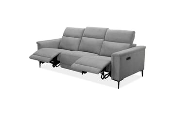 3-sitssoffa Lund Ljusgrå, Belfast tyg, Elektrisk vilstol - Ljusgrå, Belfast tyg, Elektrisk vilstol - Möbler - Soffa - Biosoffa & reclinersoffa