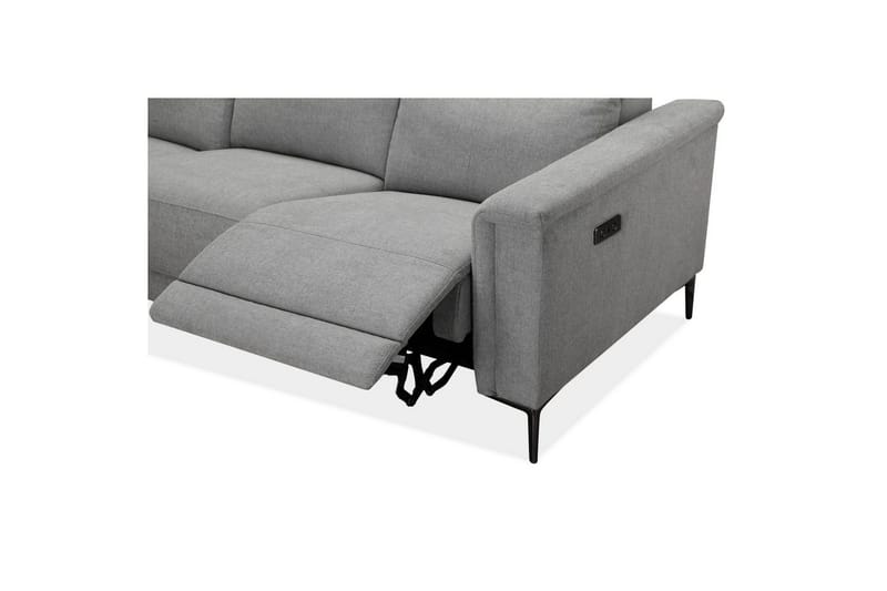 3-sitssoffa Lund Ljusgrå, Belfast tyg, Elektrisk vilstol - Ljusgrå, Belfast tyg, Elektrisk vilstol - Möbler - Soffa - Biosoffa & reclinersoffa