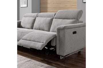 3-sitssoffa Lund Ljusgrå, Belfast tyg, Elektrisk vilstol - Ljusgrå, Belfast tyg, Elektrisk vilstol - Möbler - Soffa - Biosoffa & reclinersoffa