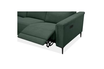 3-sitssoffa Lund Mörkgrön, Belfast tyg, Elektrisk vilstol - Mörkgrön, Belfast tyg, Elektrisk vilstol - Möbler - Soffa - Biosoffa & reclinersoffa