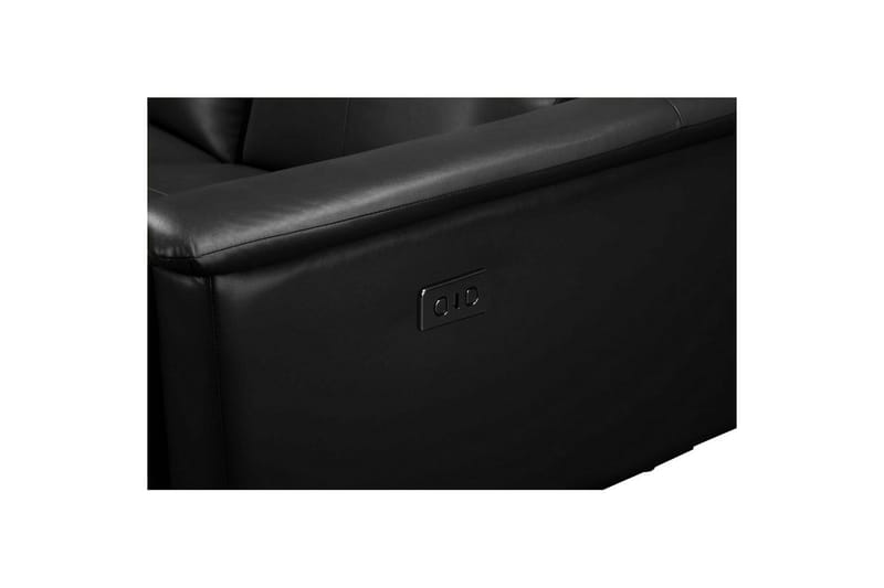 3-sitssoffa Lund Svart, Läder/PU, Elektrisk vilstol - Svart, Läder/PU, Elektrisk vilstol - Möbler - Soffa - Biosoffa & reclinersoffa