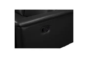 3-sitssoffa Lund Svart, PU, Manuell vilstol - Svart, PU, Manuell vilstol - Möbler - Soffa - Biosoffa & reclinersoffa