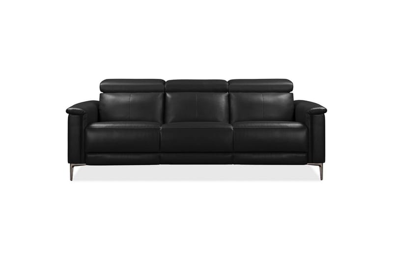 3-sitssoffa Lund Svart, PU, Manuell vilstol - Svart, PU, Manuell vilstol - Möbler - Soffa - Biosoffa & reclinersoffa