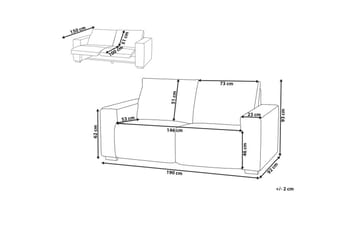 3-sitssoffa Nukari Orange, Svart - Orange - Möbler - Soffa - Biosoffa & reclinersoffa