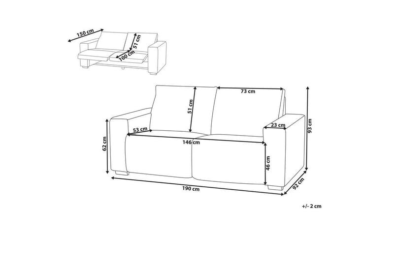 3-sitssoffa Nukari Orange, Svart - Orange - Möbler - Soffa - Biosoffa & reclinersoffa