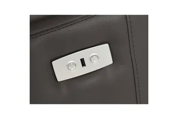 3-sitssoffa Rayland Brun, PU, Elektrisk vilstol - Brun, PU, Elektrisk vilstol - Möbler - Soffa - Biosoffa & reclinersoffa