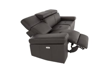 3-sitssoffa Rayland Brun, PU, Elektrisk vilstol - Brun, PU, Elektrisk vilstol - Möbler - Soffa - Biosoffa & reclinersoffa
