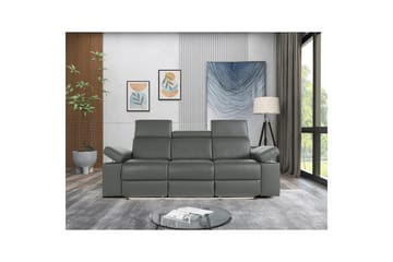 3-sitssoffa Rayland Grå, Läder/PU, Elektrisk vilstol - Grå, Läder/PU, Elektrisk vilstol - Möbler - Soffa - Biosoffa & reclinersoffa