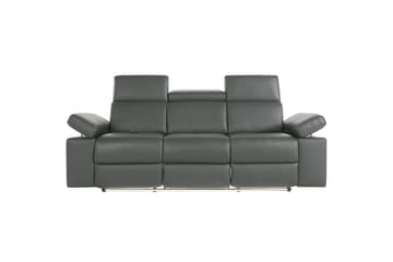 3-sitssoffa Rayland Grå, Läder/PU, Elektrisk vilstol - Grå, Läder/PU, Elektrisk vilstol - Möbler - Soffa - Biosoffa & reclinersoffa