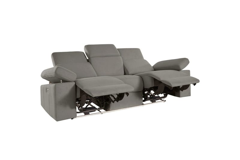 3-sitssoffa Rayland Grå, Sunday tyg, Elektrisk vilstol - Grå, Sunday tyg, Elektrisk vilstol - Möbler - Soffa - Biosoffa & reclinersoffa