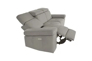 3-sitssoffa Rayland Grå, Sunday tyg, Elektrisk vilstol - Grå, Sunday tyg, Elektrisk vilstol - Möbler - Soffa - Biosoffa & reclinersoffa