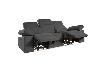 3-sitssoffa Rayland Grå, Sunday tyg, Manuell vilstol - Grå, Sunday tyg, Manuell vilstol - Möbler - Soffa - Biosoffa & reclinersoffa