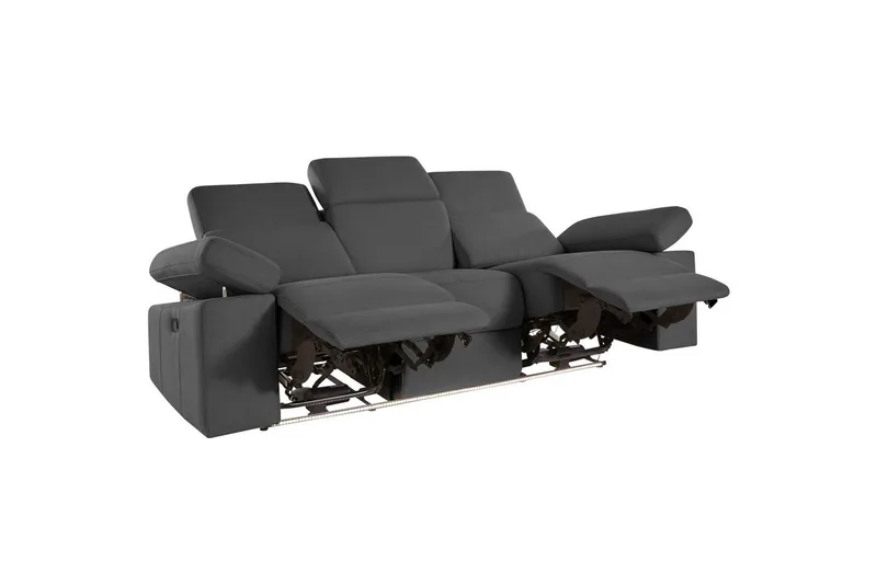 3-sitssoffa Rayland Grå, Sunday tyg, Manuell vilstol - Grå, Sunday tyg, Manuell vilstol - Möbler - Soffa - Biosoffa & reclinersoffa