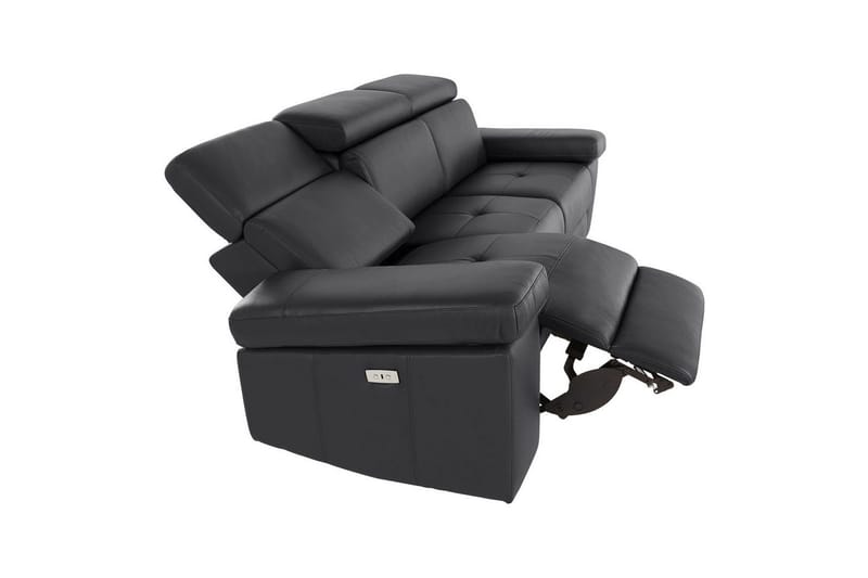 3-sitssoffa Rayland Svart, Läder/PU, Elektrisk vilstol - Svart, Läder/PU, Elektrisk vilstol - Möbler - Soffa - Biosoffa & reclinersoffa