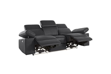 3-sitssoffa Rayland Svart, Läder/PU, Elektrisk vilstol - Svart, Läder/PU, Elektrisk vilstol - Möbler - Soffa - Biosoffa & reclinersoffa