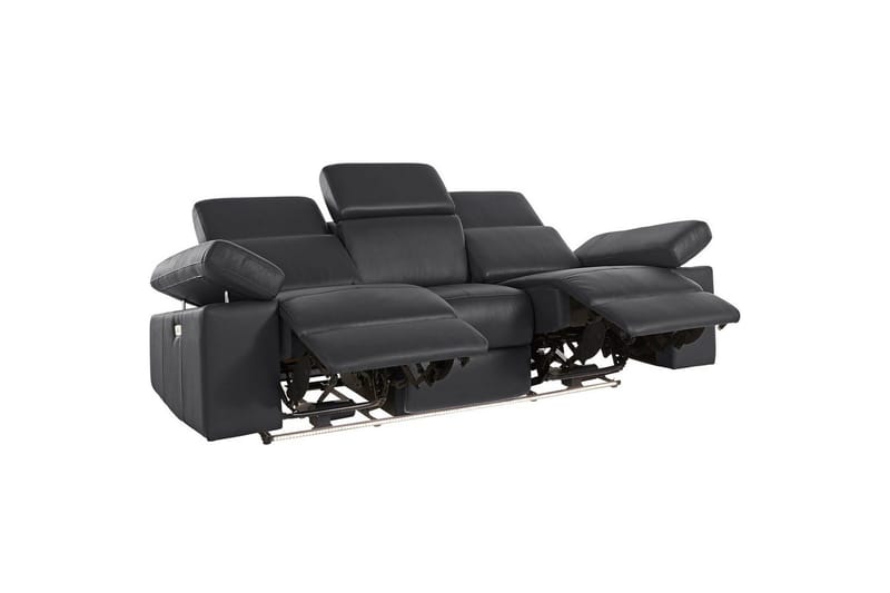 3-sitssoffa Rayland Svart, Läder/PU, Elektrisk vilstol - Svart, Läder/PU, Elektrisk vilstol - Möbler - Soffa - Biosoffa & reclinersoffa