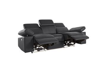 3-sitssoffa Rayland Svart, Läder/PU, Elektrisk vilstol - Svart, Läder/PU, Elektrisk vilstol - Möbler - Soffa - Biosoffa & reclinersoffa
