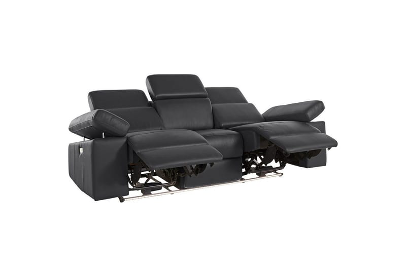 3-sitssoffa Rayland Svart, Läder/PU, Elektrisk vilstol - Svart, Läder/PU, Elektrisk vilstol - Möbler - Soffa - Biosoffa & reclinersoffa