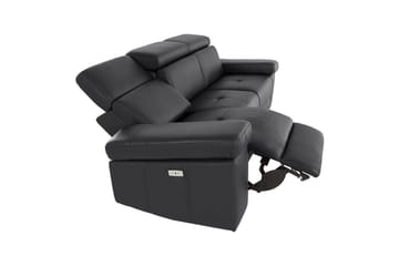 3-sitssoffa Rayland Svart, Läder/PU, Elektrisk vilstol - Svart, Läder/PU, Elektrisk vilstol - Möbler - Soffa - Biosoffa & reclinersoffa
