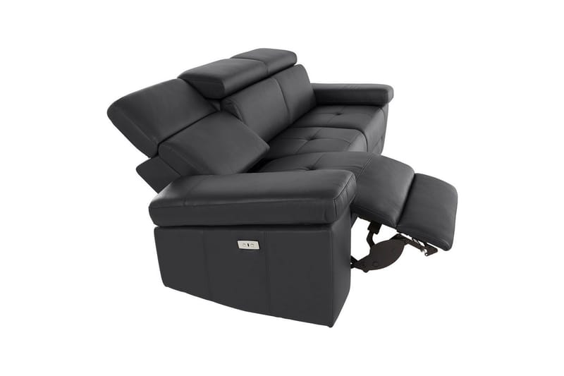 3-sitssoffa Rayland Svart, Läder/PU, Elektrisk vilstol - Svart, Läder/PU, Elektrisk vilstol - Möbler - Soffa - Biosoffa & reclinersoffa