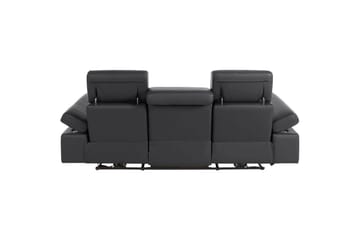 3-sitssoffa Rayland Svart, PU, Manuell vilstol - Svart, PU, Manuell vilstol - Möbler - Soffa - Biosoffa & reclinersoffa