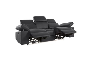 3-sitssoffa Rayland Svart, PU, Manuell vilstol - Svart, PU, Manuell vilstol - Möbler - Soffa - Biosoffa & reclinersoffa