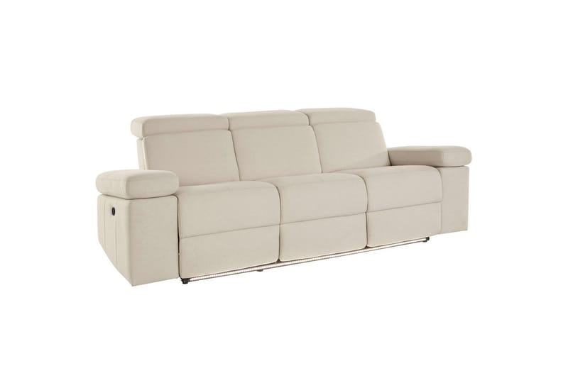 3-sitssoffa Rayland Vit, Sunday tyg, Elektrisk vilstol - Vit, Sunday tyg, Elektrisk vilstol - Möbler - Soffa - Biosoffa & reclinersoffa
