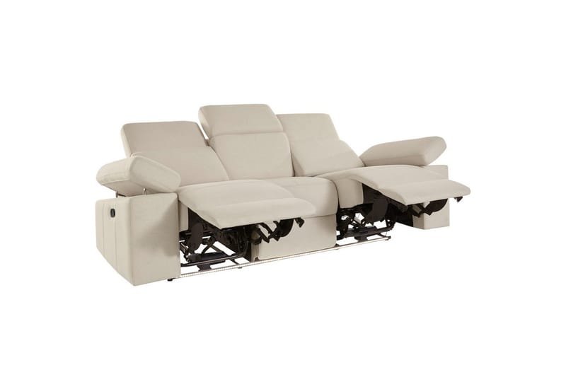 3-sitssoffa Rayland Vit, Sunday tyg, Elektrisk vilstol - Vit, Sunday tyg, Elektrisk vilstol - Möbler - Soffa - Biosoffa & reclinersoffa