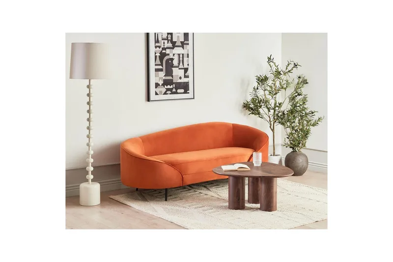 3-sitssoffa Savar Orange, Svart - Orange, Svart - Möbler - Soffa - 3 sits soffa
