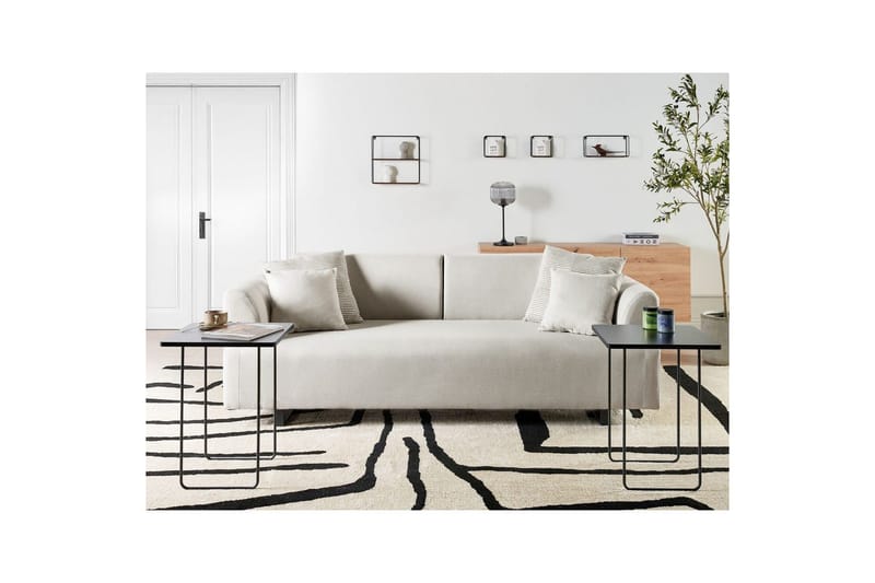 3-sitssoffa Sokna Beige, svart - Beige, svart - Möbler - Soffa - 3 sits soffa