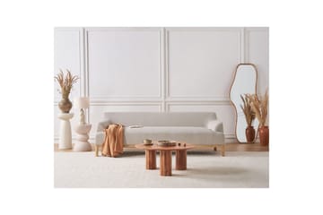3-sitssoffa Sosjo Beige, ljust trä - Beige, ljust trä - Möbler - Soffa - 3 sits soffa