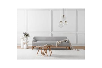 3-sitssoffa Sosjo Grå, ljust trä - Grå, ljust trä - Möbler - Soffa - 3 sits soffa