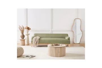 3-sitssoffa Sosjo Grönt, ljust trä - Grönt, ljust trä - Möbler - Soffa - 3 sits soffa