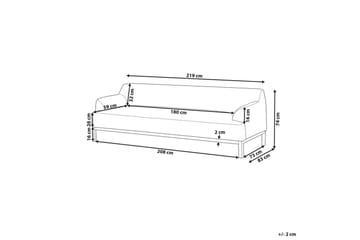 3-sitssoffa Sosjo Svart, ljust trä - Svart, ljust trä - Möbler - Soffa - 3 sits soffa