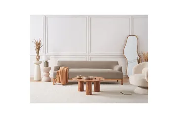 3-sitssoffa Sosjo Taupe, ljust trä - Taupe, ljust trä - Möbler - Soffa - 3 sits soffa