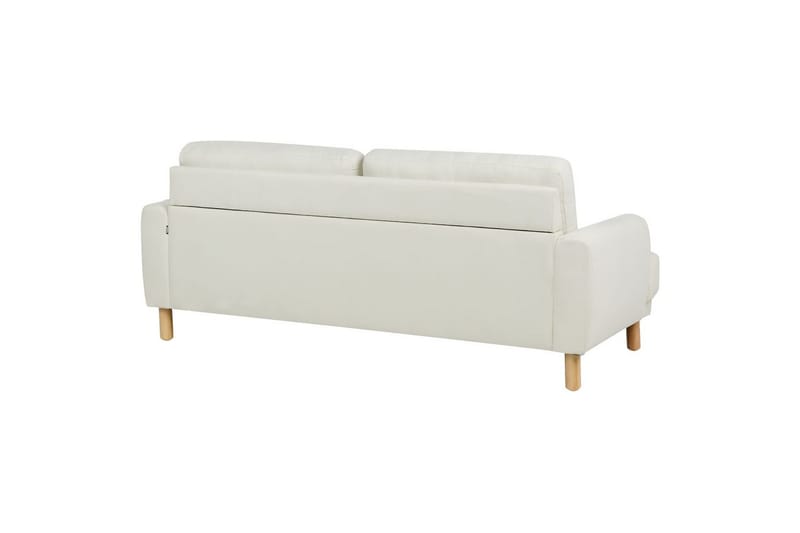 3-sitssoffa Tuve Off-white, ljust trä, Polyester - Off-white, ljust trä, Polyester - Möbler - Soffa - 3 sits soffa